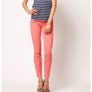 J Brand Jeans Women's Size 30 Coral Casual Festival Mid Rise Skinny Leg Ankle